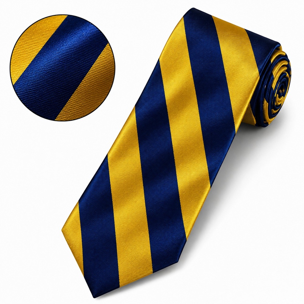 GAP Classic Men's Necktie Blue/Yellow Striped 100% Silk W3.5
